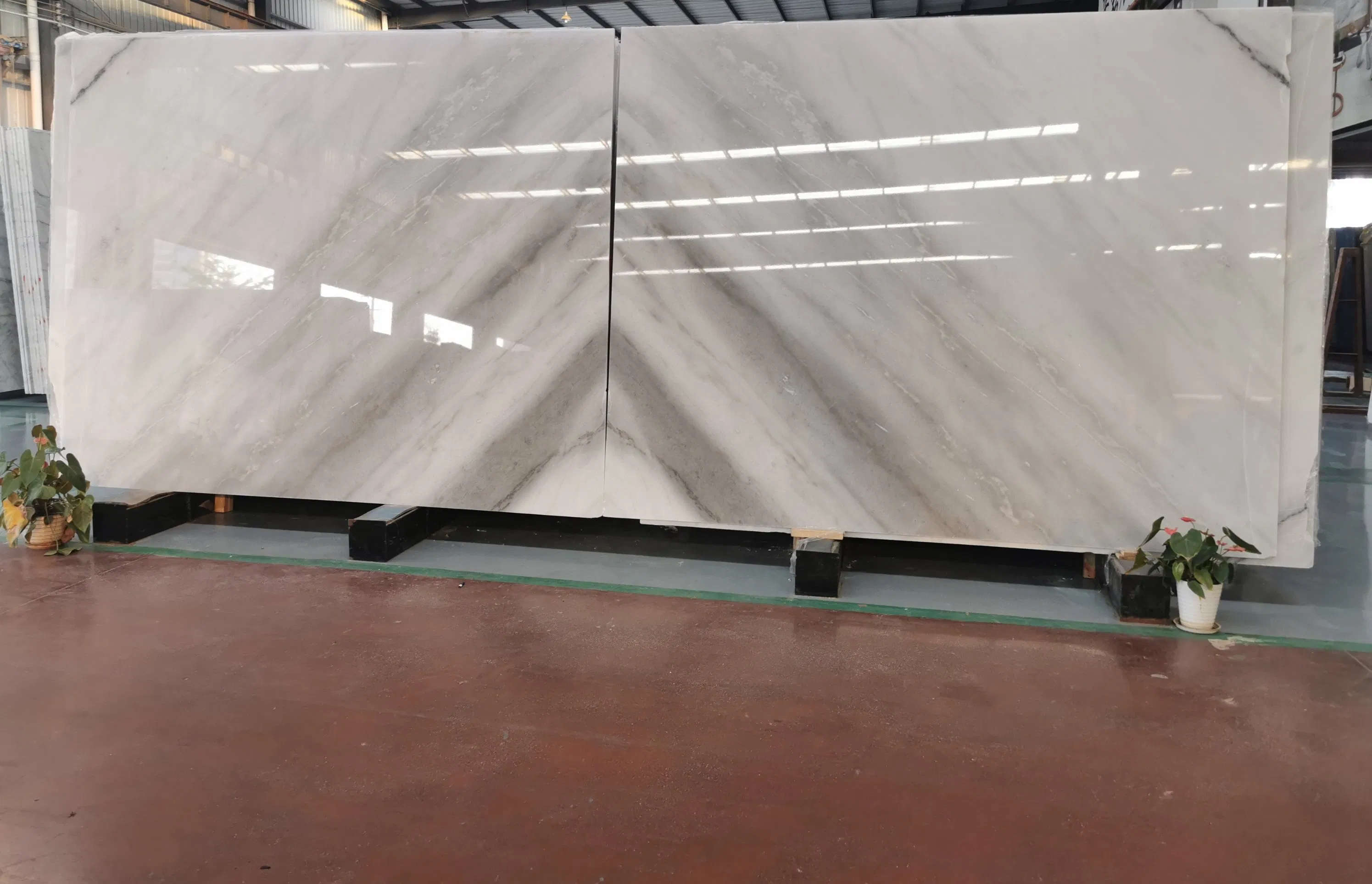 Chinese Guangxi White Marble Polished Bookmatch Big Slabs