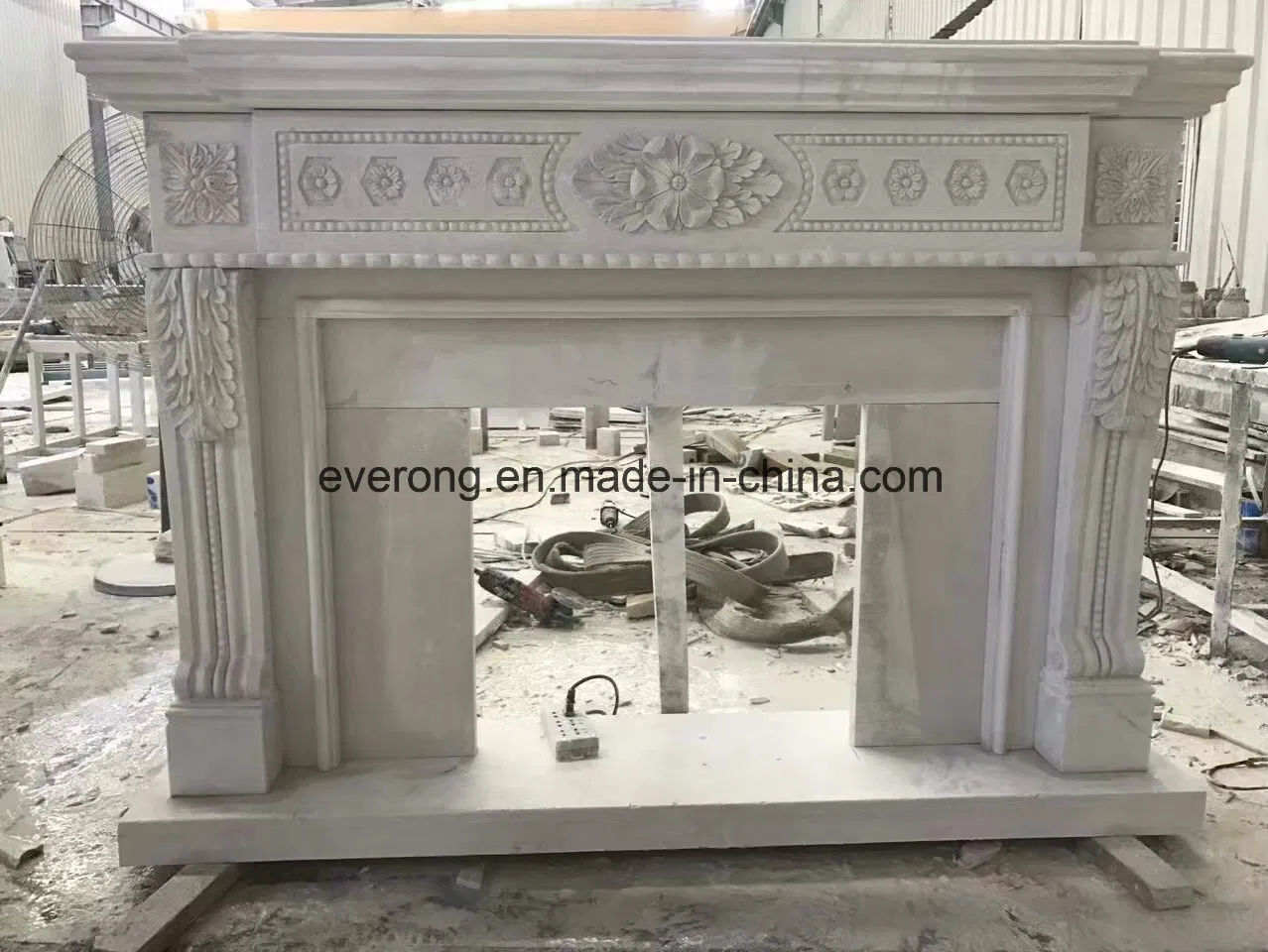 Beige/White/Black/Brown/Grey Marble/Sandstone/Limestone Fireplace Mantel for Indoor Decoration
