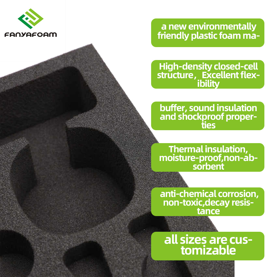 Custom Foam Insert Packaging Black EPE PU EVA Foam Package High Density Polyethylene Foam Insert Packaging