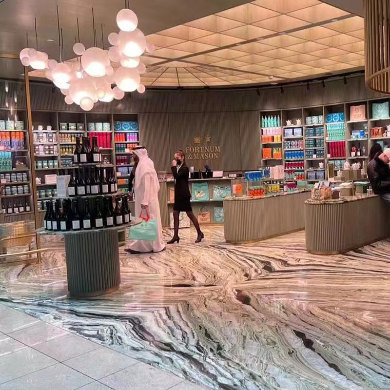 China Factory Price Bookmatch Green Marble Slabs Shangrila Cloud Jade