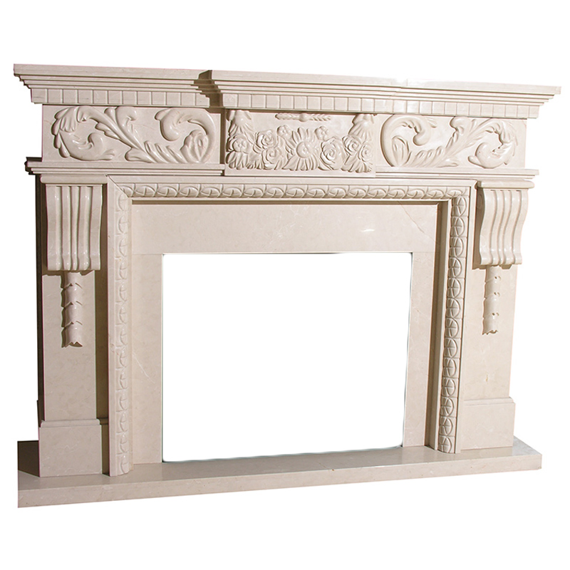 New Designs White Marble Fireplace Surround and Fireplace Mantels for Decor