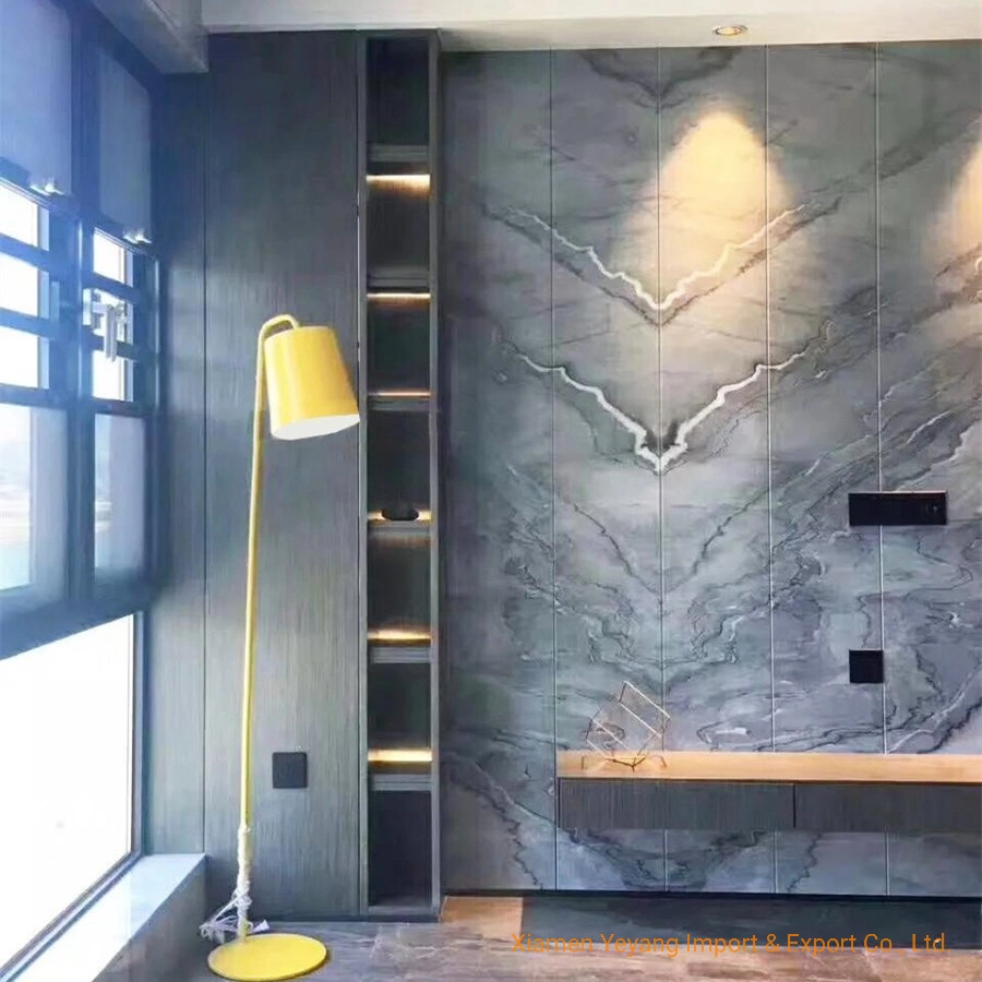 Grey Stone Marble for Wall/Background/Flooring Bookmatch Tiles