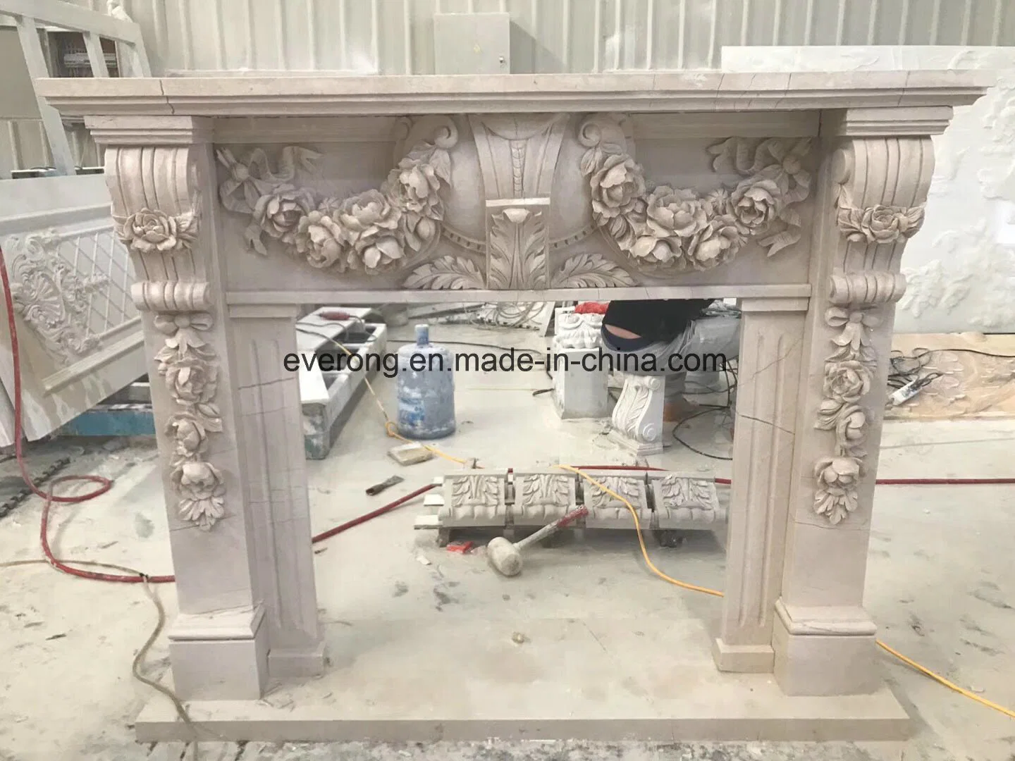 Marble Carving Stone Sculpture Fireplace Surround Fireplace Mantel