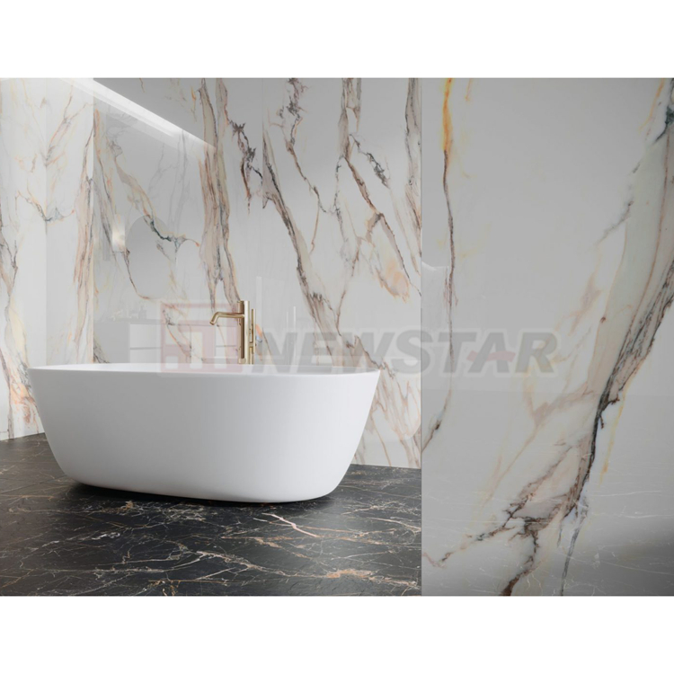 Newstar Calacatta Gold Veined Porcelain Slab for Wall and Floor Applications