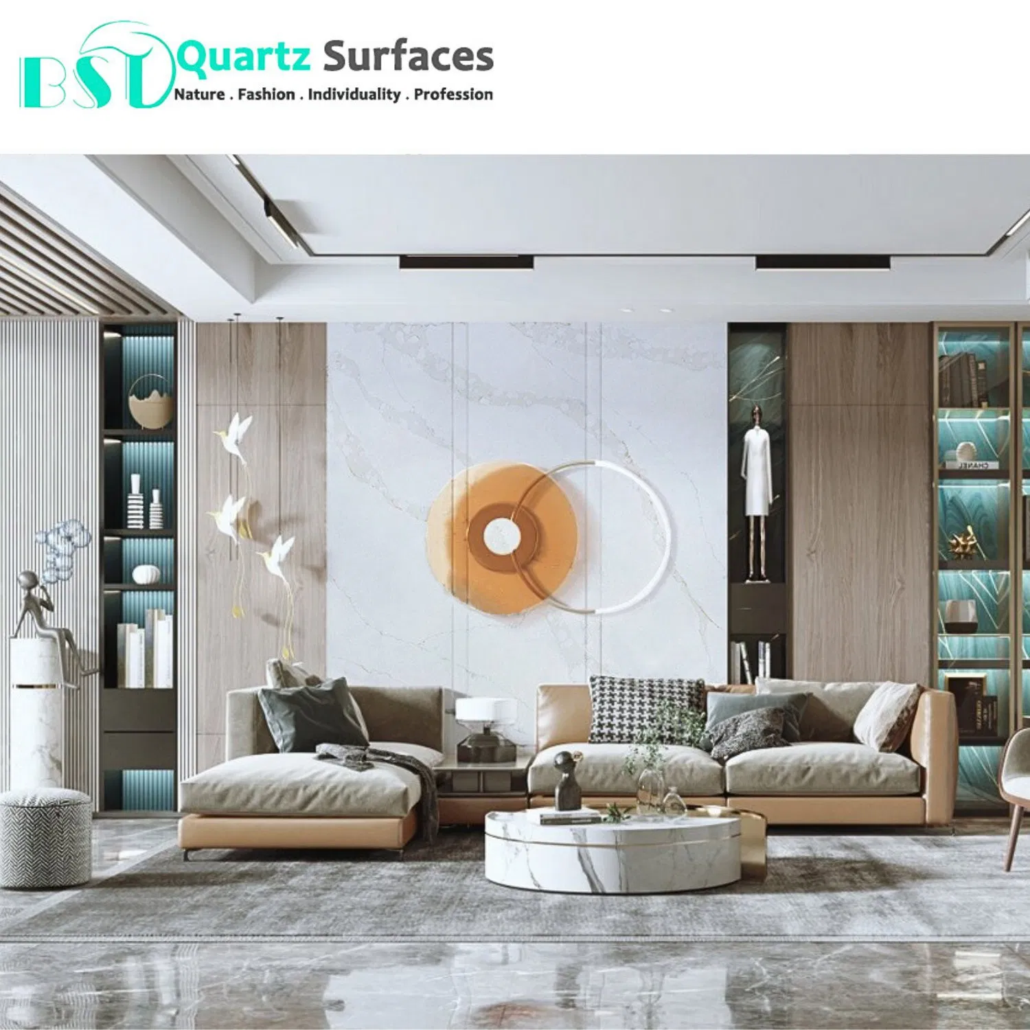 New Product Veined Quartz Stone Slab From Guangdong