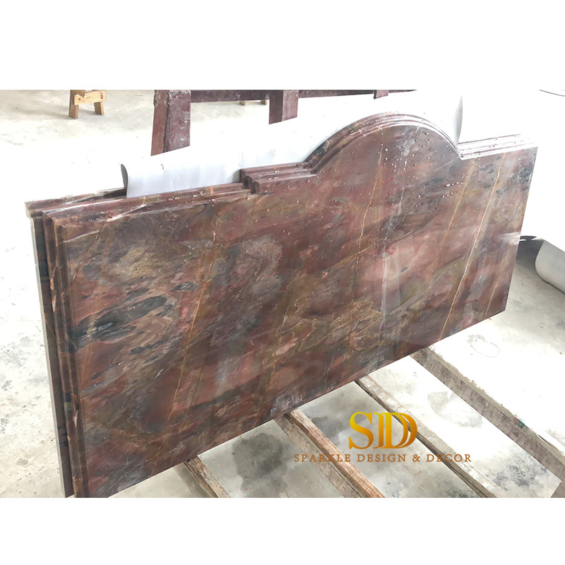 Custom Made Venice Red Marble Countertop with Holes for Bathroom Decor