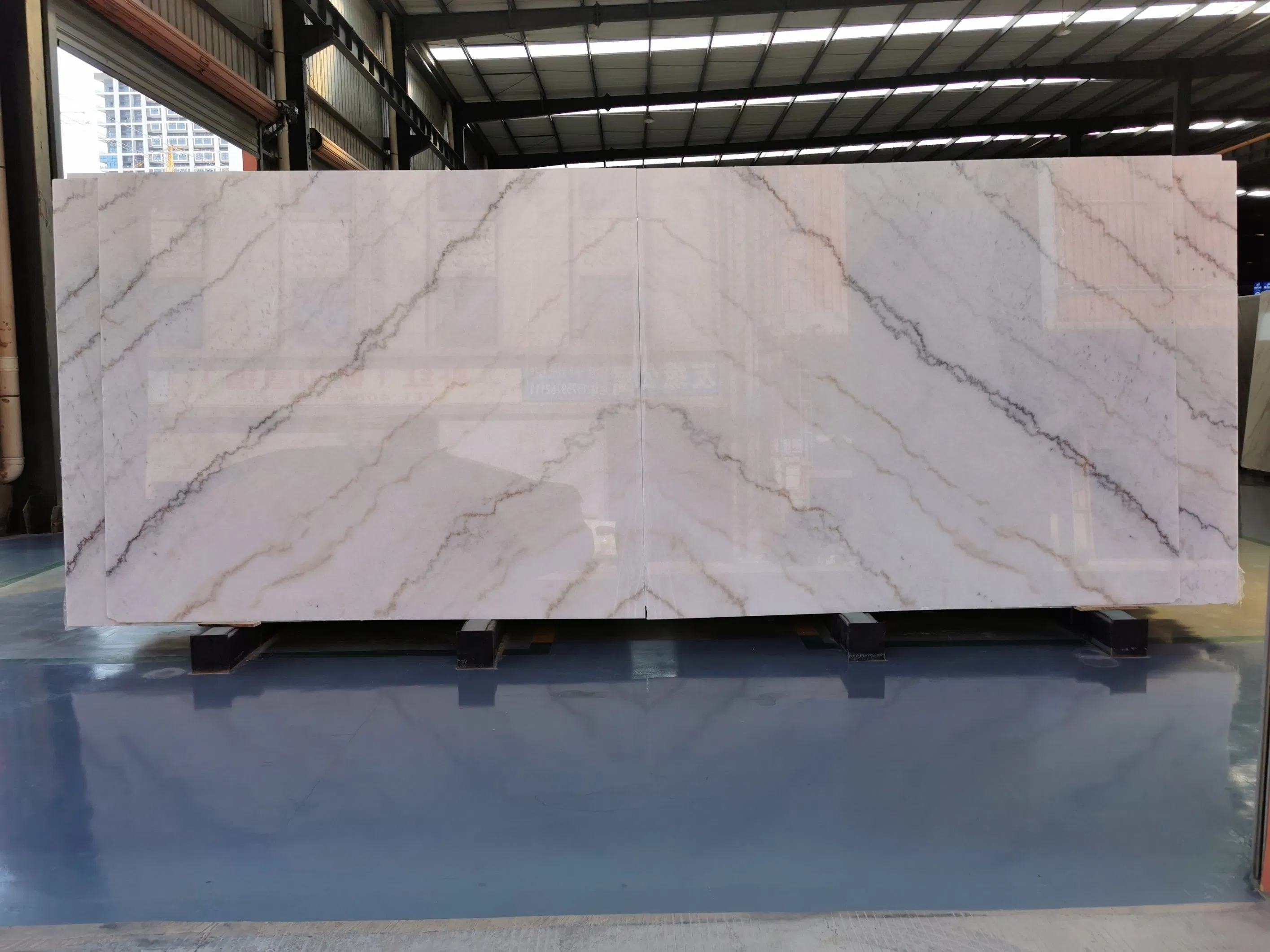 Chinese Guangxi White Marble Polished Bookmatch Big Slabs