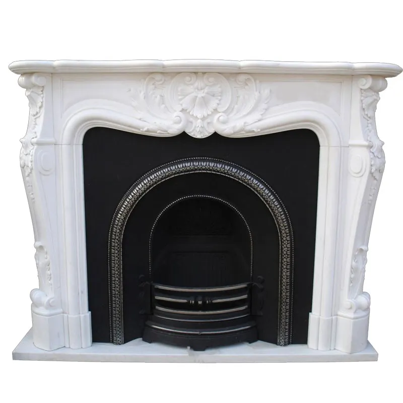 White Marble Fireplace 2