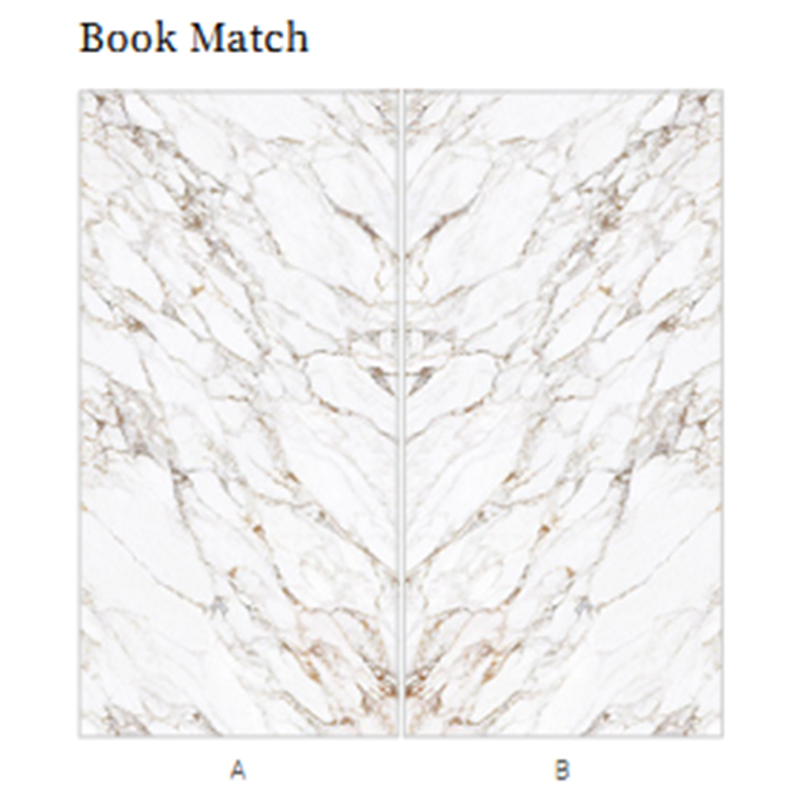 Full Body Sintered Stone Calacatta Gold Marble Bookmatch Marble Look for Countertop/Floor/Wall