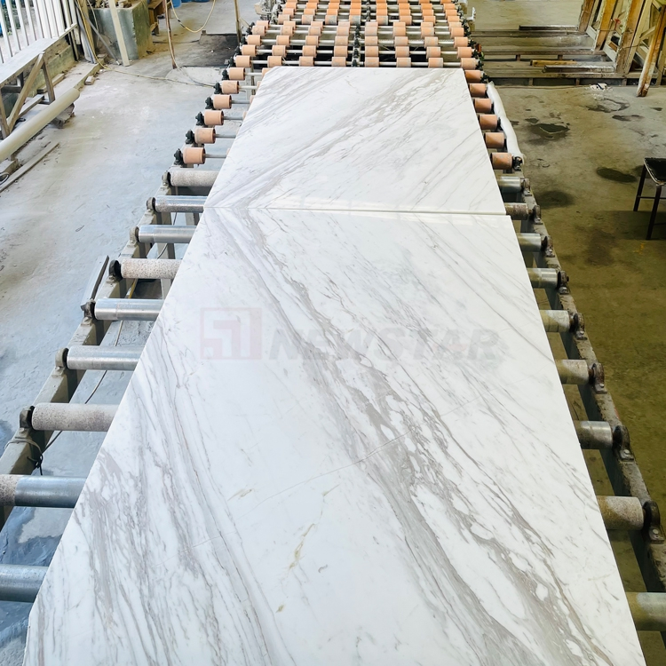 Newstar Bookmatch Dolomite Slab Natural Stone White Color Volakas Marble Greek Volakas White Marble