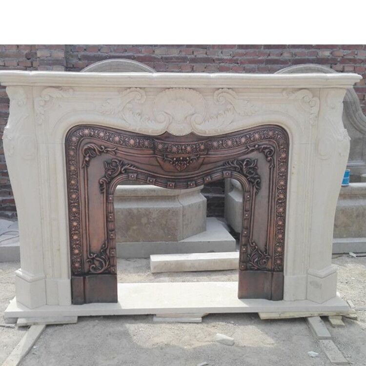 100% Hand Carving Cheap White Marble Fireplace Mantel for Sale