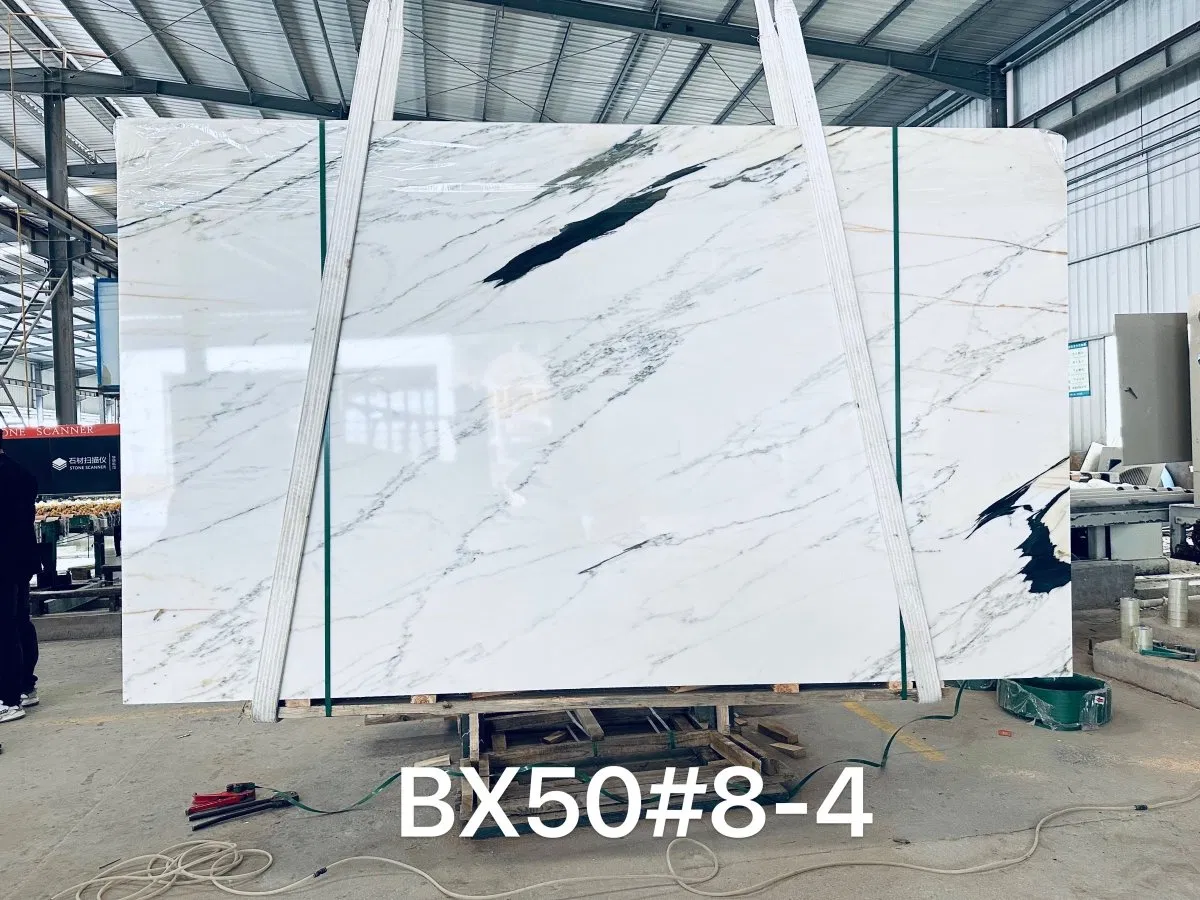 Polished Bianco Carrara/Statuario/Oriental/Thassos/Arabescato/Calacatta/Crystal/Panda White Marble for Bathroom/ Kitchen/Stair Decoration Marble