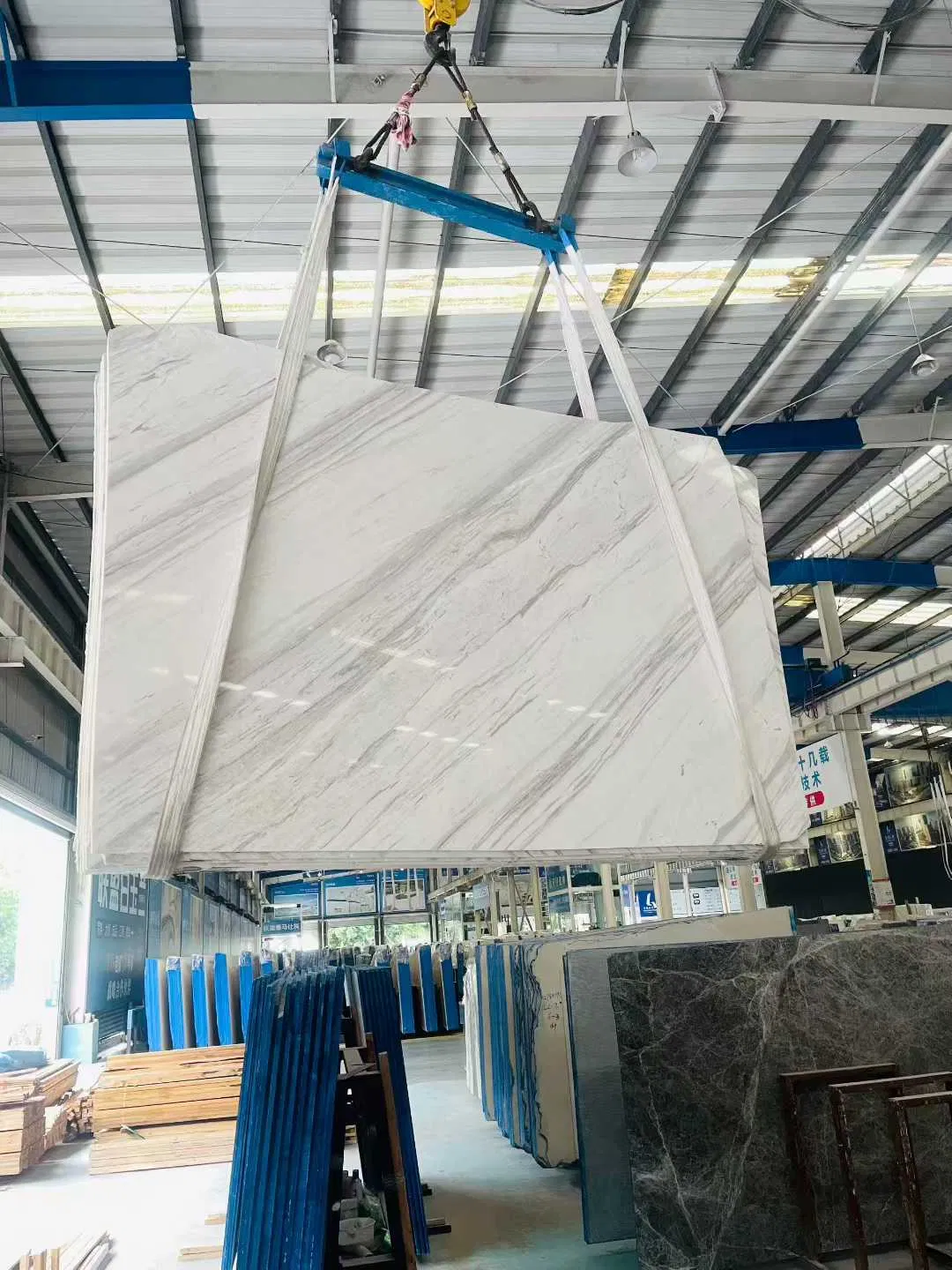 White Marble Slab Supplier Volakas White Bookmatch Grey Veins