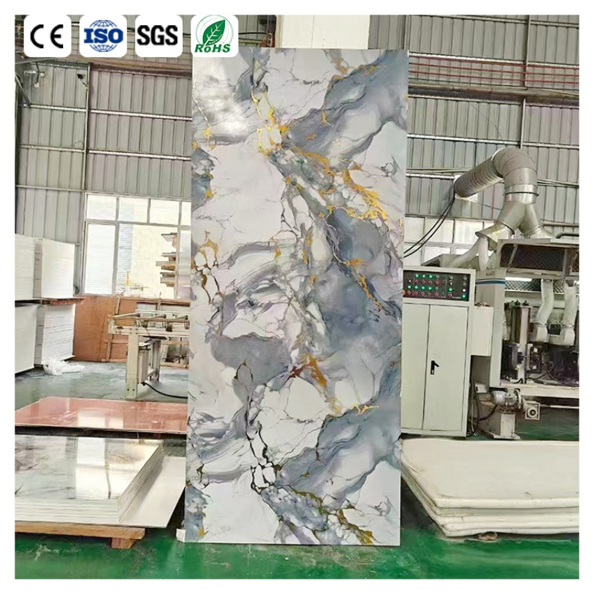 1220mm*2440mm PETG Color Laminated Marble Carbon Crystal Co-Extrusion Interior Bamboo Charcoal Wall Panel for Hotel Villa