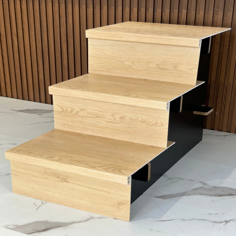 Eco-Friendly Residential Stone Marble Vinyl Wood Stair Treads for Luxury Spc Solutions