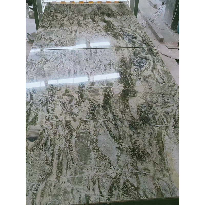 Ornament Design Natural Stone Polished/Honed Surface Kitchen/Bathroom/ Living Room Green Cold Ice Jade Green Bookmatch Marble for Home