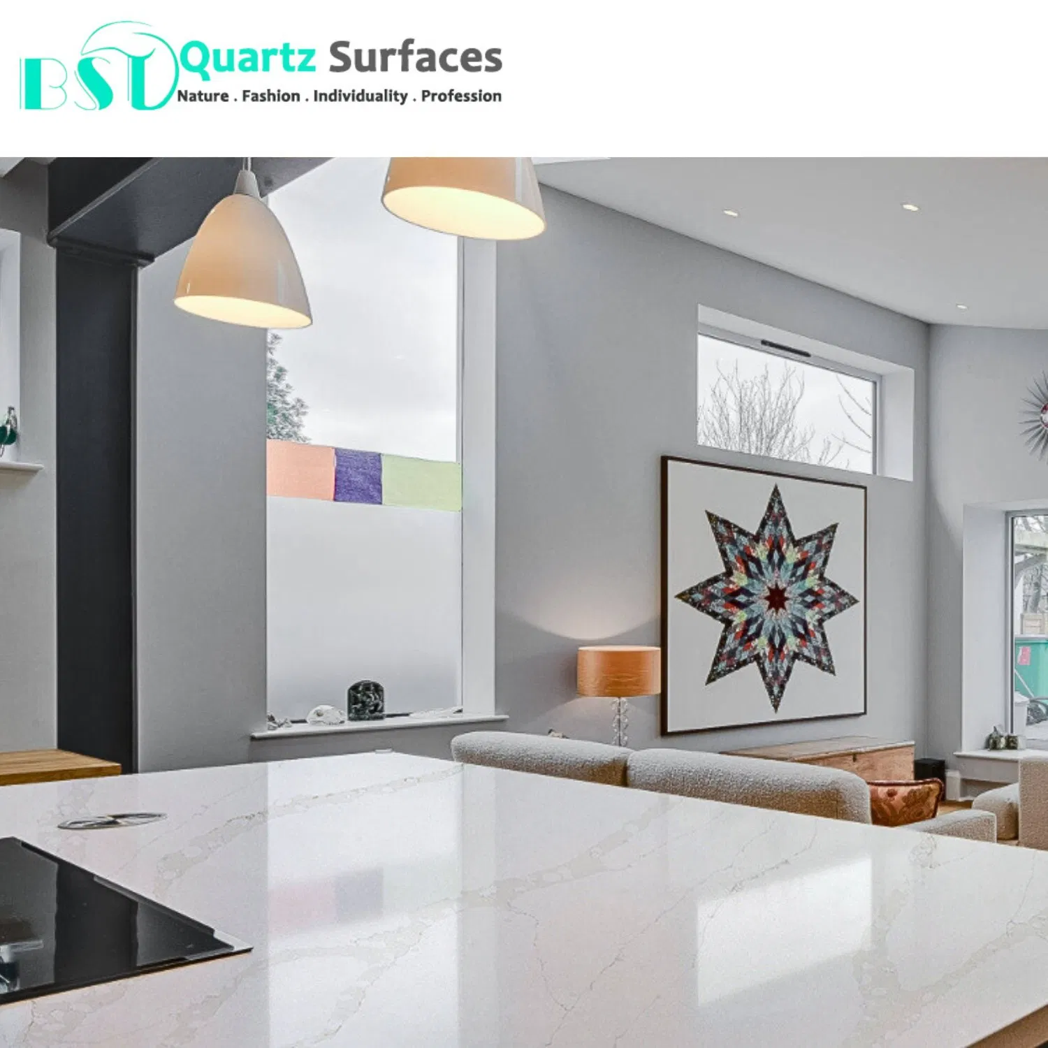 New Product Veined Quartz Stone Slab From Guangdong