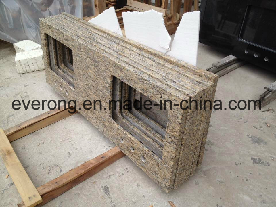 G682 Yellow Granite Stone Bathroom Vanity Top and Backsplash Share