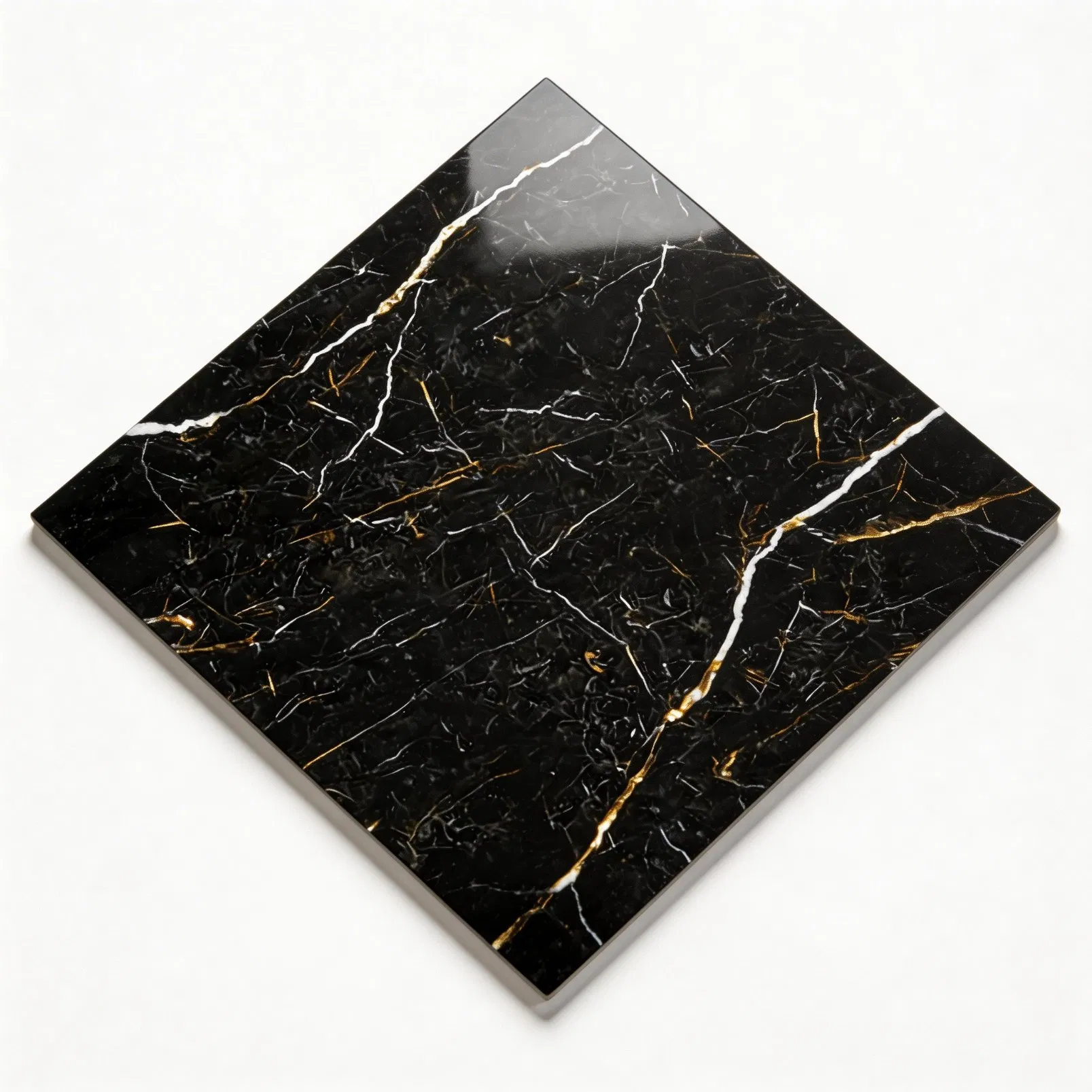 Marble Design Full Polished Glazed Porcelain Tiles 600*600 Flooring Wall Tile for Bedroom in Stock ODM Black Marble