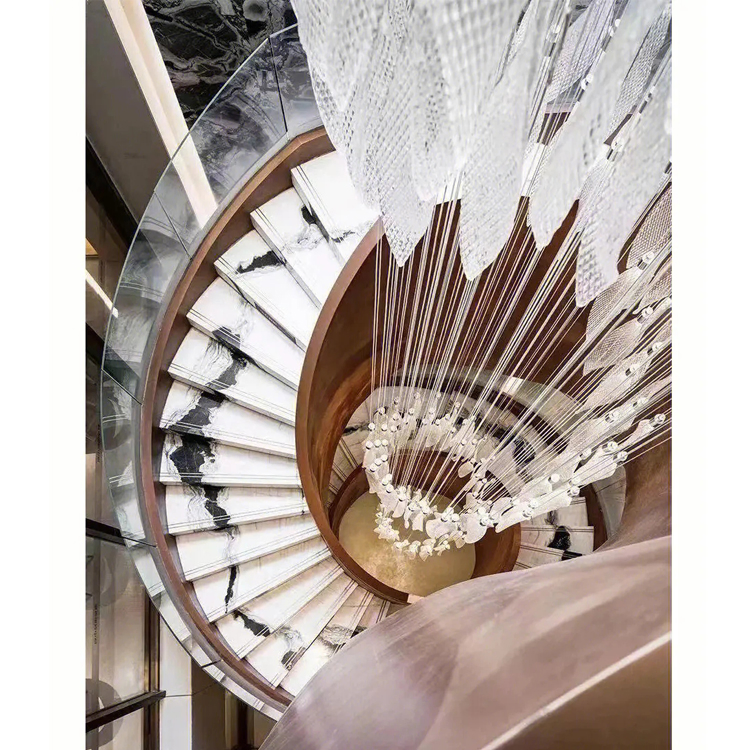Luxury Designs Staircase Panda White Marble Stair Step Marble Treads for Hotels Luxury Homes