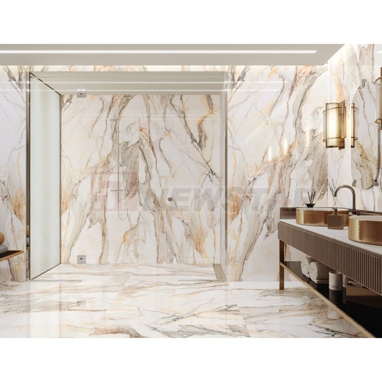 Newstar Calacatta Gold Veined Porcelain Slab for Wall and Floor Applications