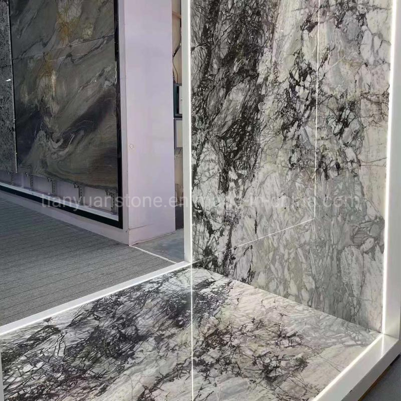 Lilac Marble Bookmatch Slab White Marble for Flooring Slab Lilac for Floorwall Design