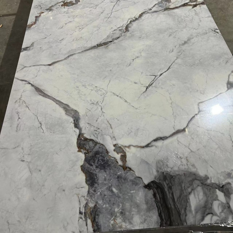 High Gloss PVC Fence Decorative Wall Panel Interior UV Marble Panel