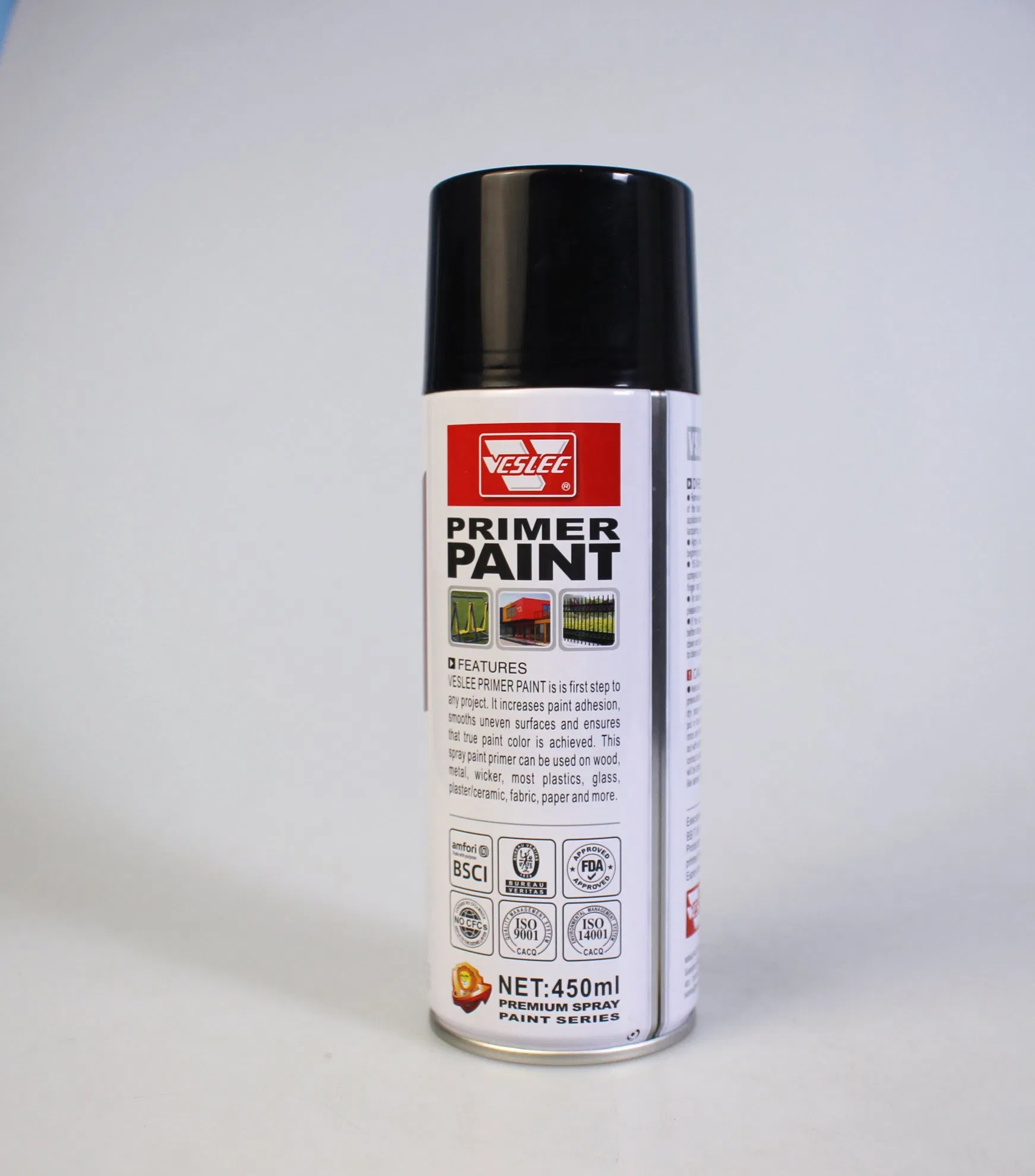 Veslee Strong Adhesive Anti-Rust Acrylic Substrate Black Spray Color Paint