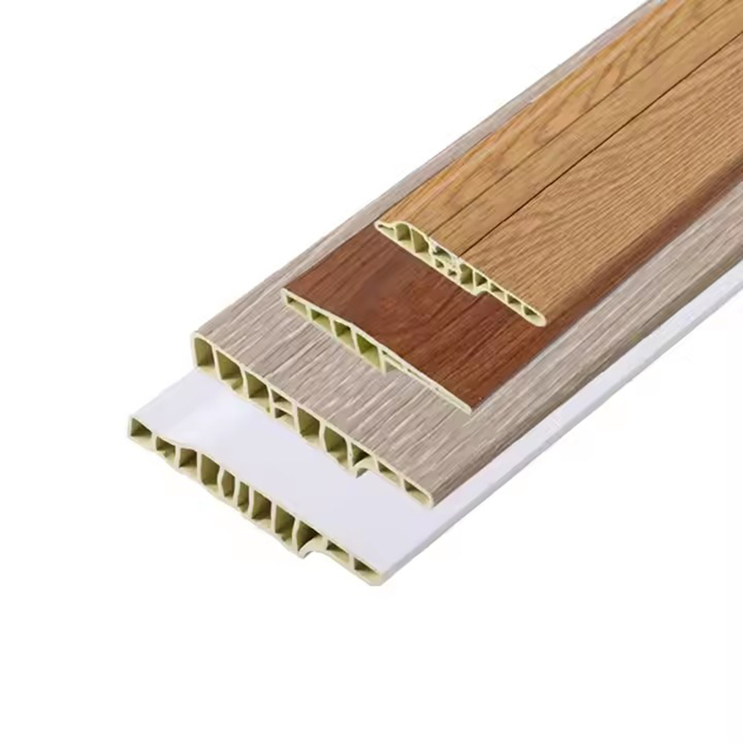 Modern White Marble Look WPC Floor Skirting Board MDF for Vinyl Floor Budget-Friendly Flooring Accessories for Apartment Hotel