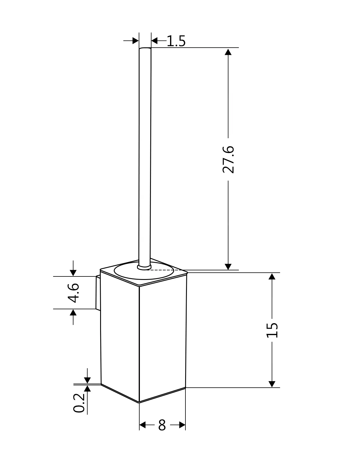 Square 304 Stainless Steel Toilet Accessories Black Wall Mount Toilet Brush