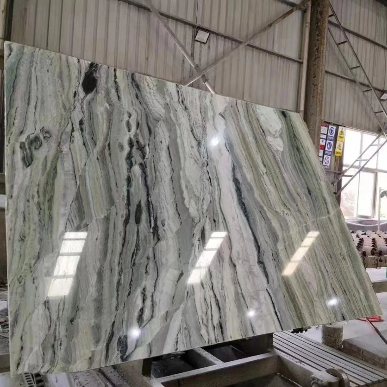 China Factory Price Bookmatch Green Marble Slabs Shangrila Cloud Jade