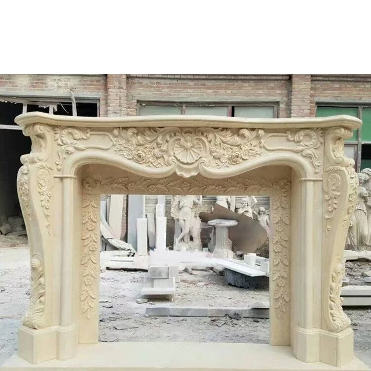 100% Hand Carving Cheap White Marble Fireplace Mantel for Sale