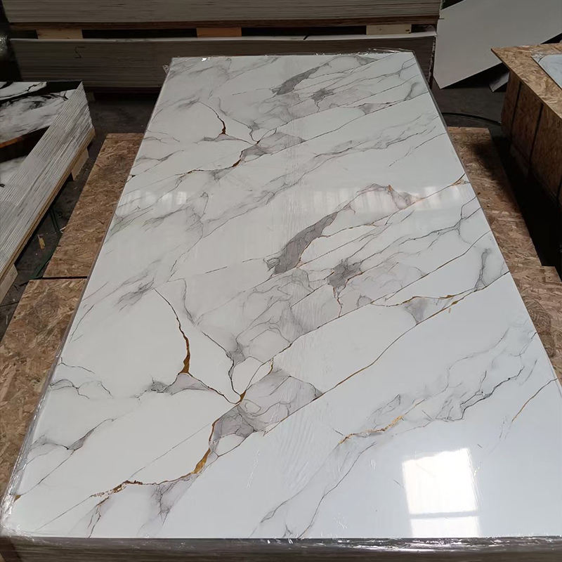 Hot Sale 3mm 4X8 Alternative UV Spc WPC Board Marble Effect Carbon Fiber Panels Bamboo Carbon Crystal Wall Panel PVC Marble Sheet for Wall Decoration