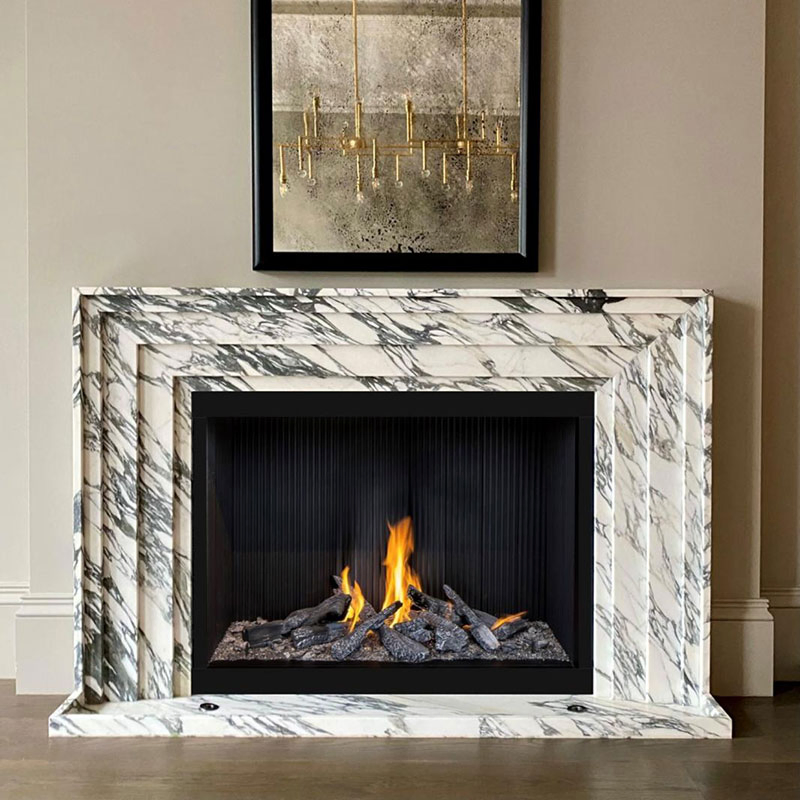 Indoor Decoration Modern Design Stone Carving Marble Fireplace Surround Home White Marble Fireplace Mantel
