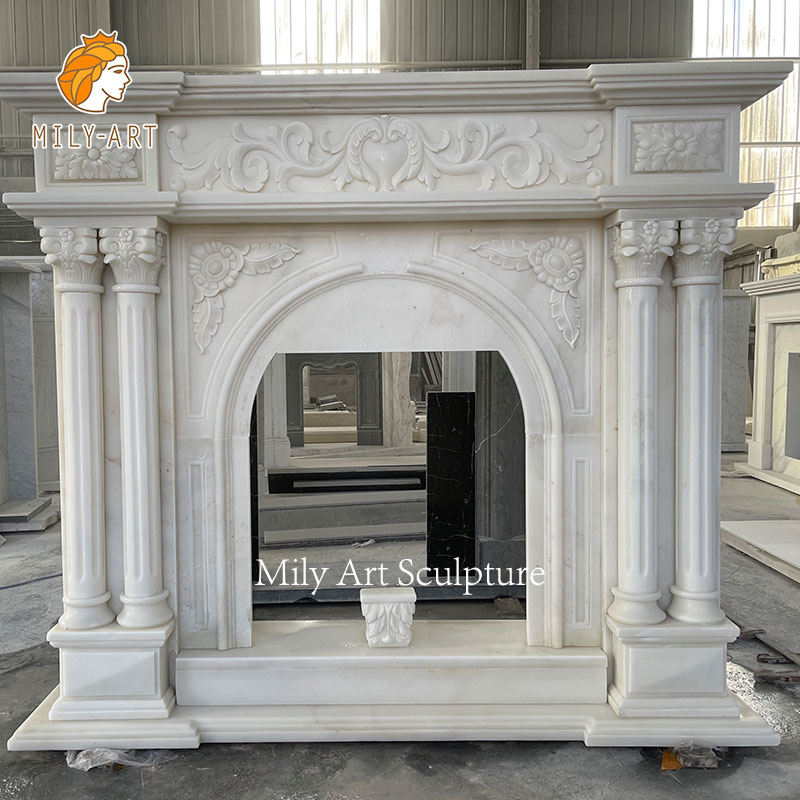 Indoor Decorative Marble Fireplace Mantel Fireplace Surround for Sale