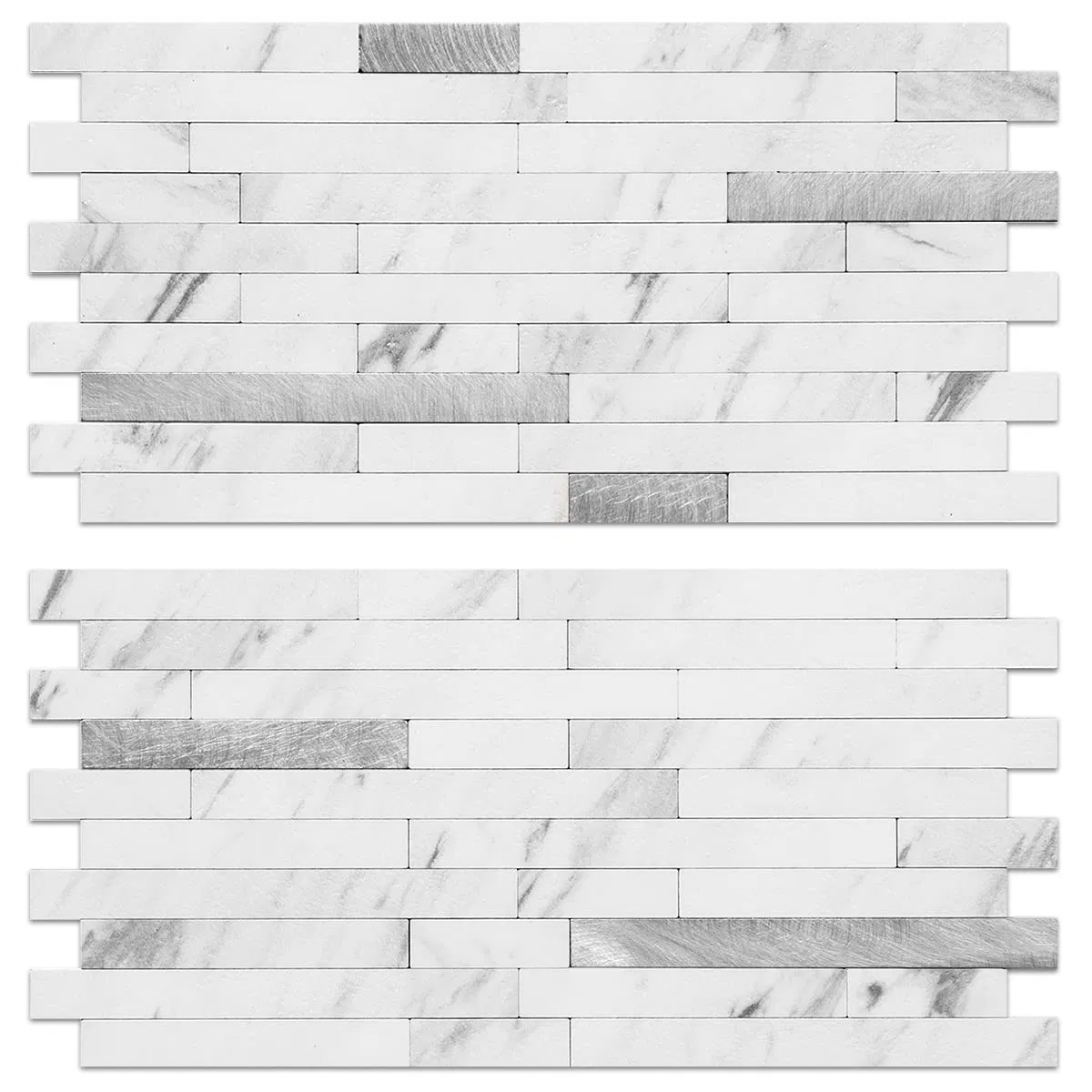 Peel and Stick Backsplash, White Marble Look PVC Wall Tiles Stick on Backsplash for Kitchen Tile Backsplash Ceramic Tile Glazed Tile