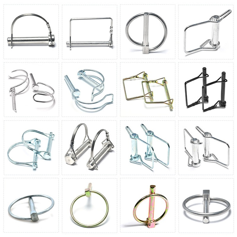 Customized Standard Carbon Steel with Yellow Black White Zinc Plated Double Wire Square D Type Safety Lock Lynch Pin