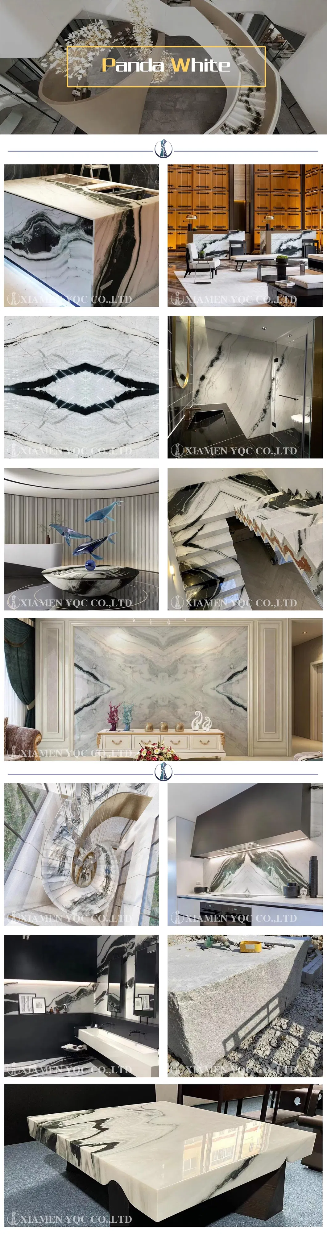 Panda White Marble for Interior Floor and Wall Tiles