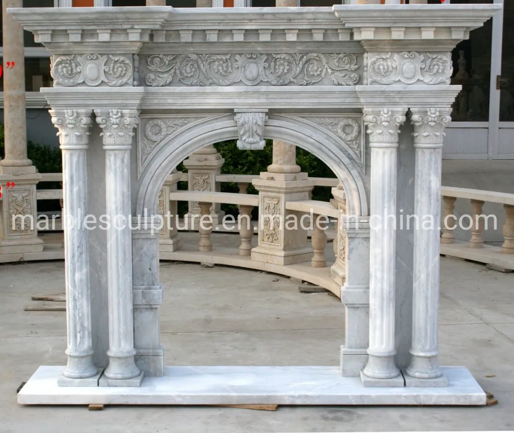 White Marble Fireplace Detail 1