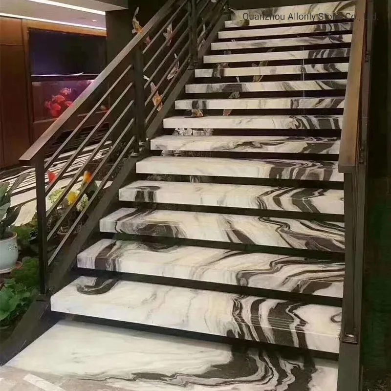 Modern Non Slip Granite Marble Stairs Tread Tiles Design