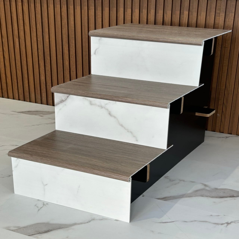 Eco-Friendly Residential Stone Marble Vinyl Wood Stair Treads for Luxury Spc Solutions