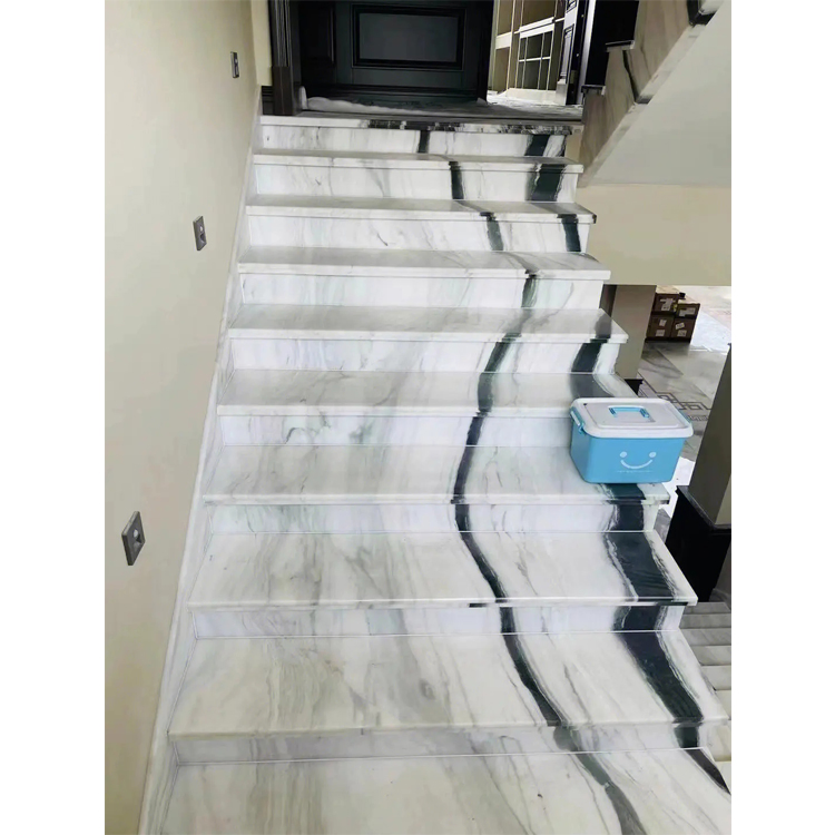 Luxury Designs Staircase Panda White Marble Stair Step Marble Treads for Hotels Luxury Homes