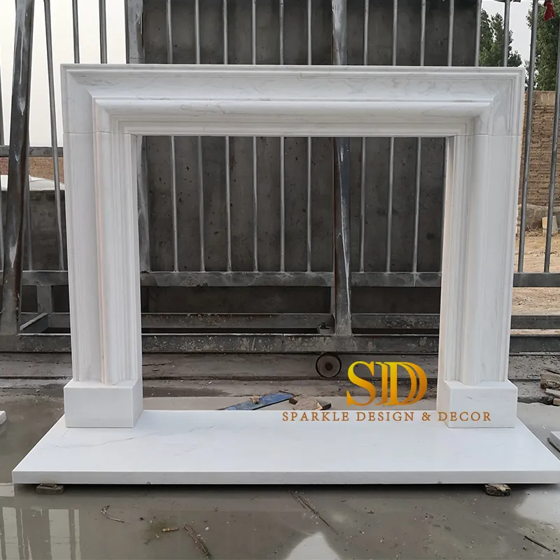 White Marble Fireplace 1