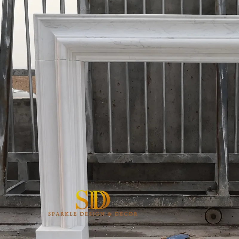 White Marble Fireplace 4