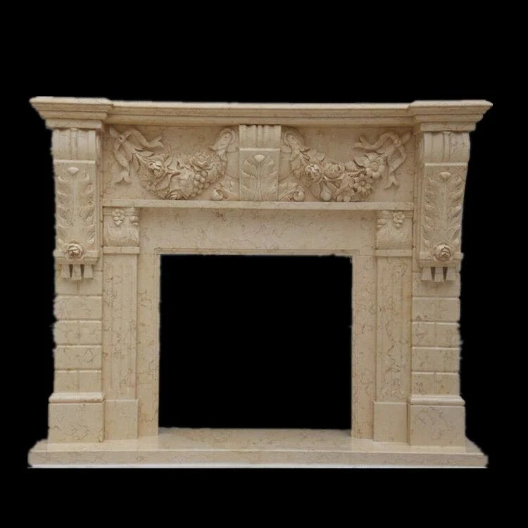 100% Hand Carving Cheap White Marble Fireplace Mantel for Sale