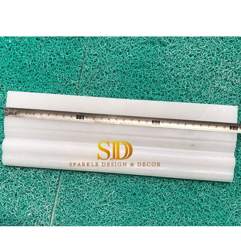 Customized China White Marble Skirting/Trim for Bathroom Use