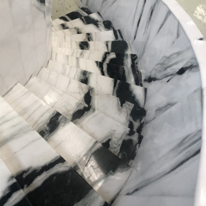 Interior Stone Panda White/Dalmata White Marble Granite Stair Tread