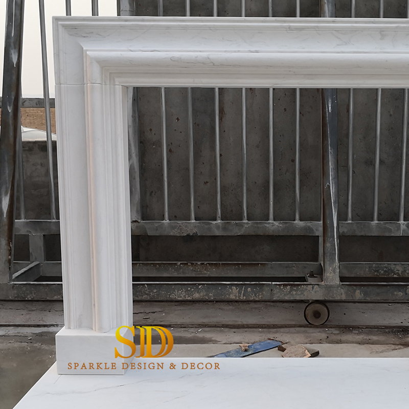 China Wholesale Modern White Marble Fireplace Mantels for Sale for Home Decoration