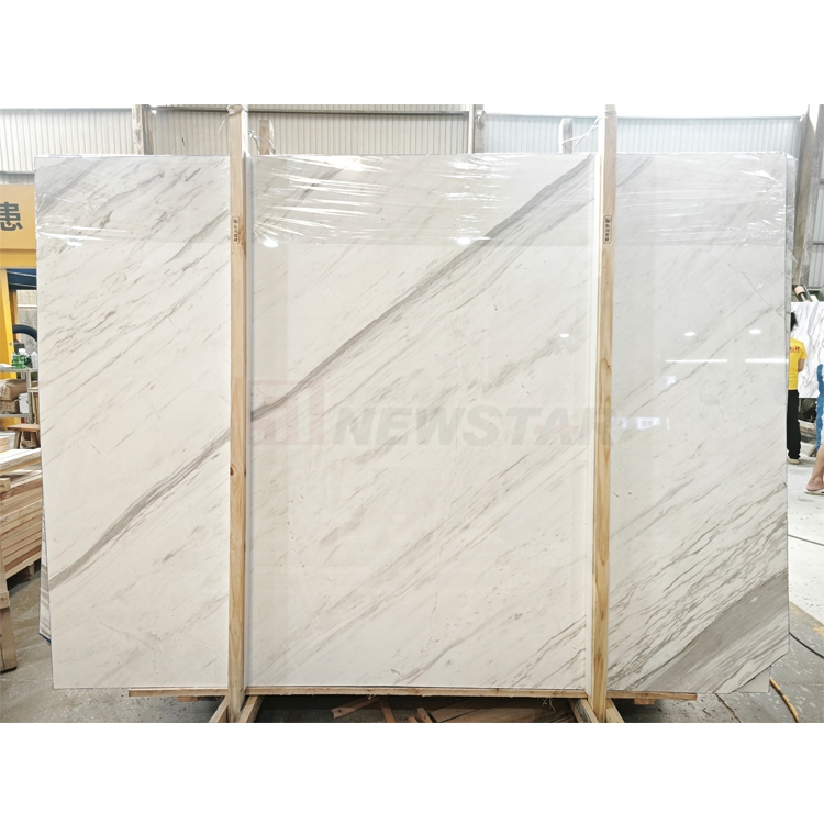 Bookmatch Dolomite Slab Natural Stone White Color Volakas Marble Greek Volakas White Marble
