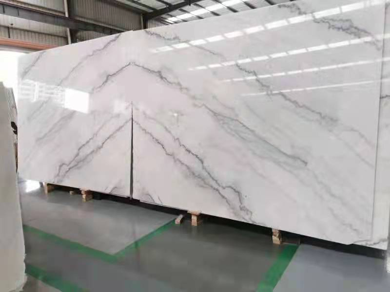 Chinese Guangxi White Marble Polished Bookmatch Big Slabs